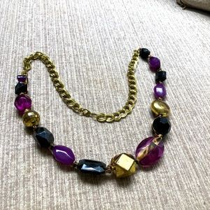 Jewel tone and gold necklace